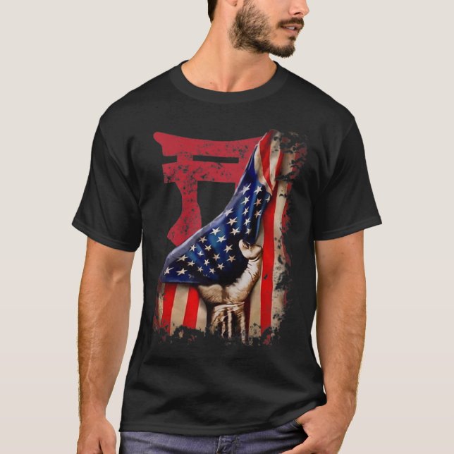 101:a Airborne Rakkasans US-Flagga Patriotic Milit T Shirt (Framsida)