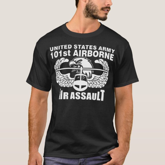 101:a armén Airborne Luft Assault mustang tina mar T Shirt (Framsida)