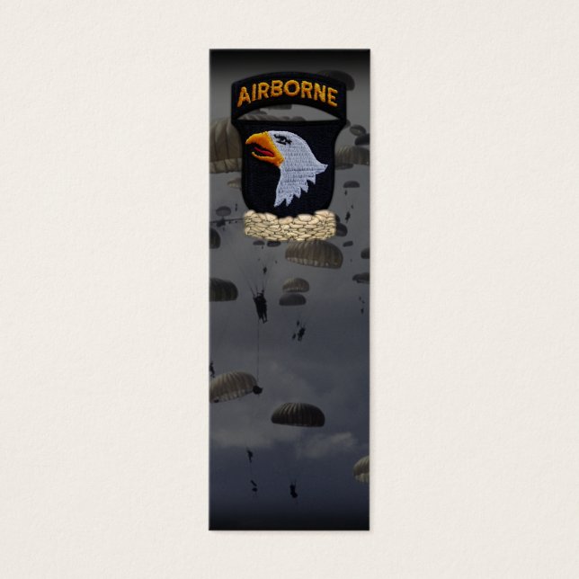 101:a bokmarkörer för luftburet divisionspatch litet visitkort (Framsidan)