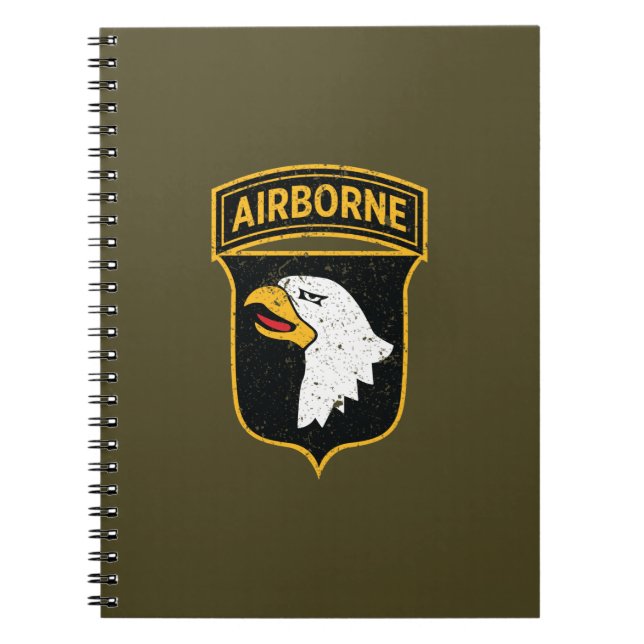 101:a flygburen division "Screaming Eagles" Grunge Anteckningsbok (Framsidan)