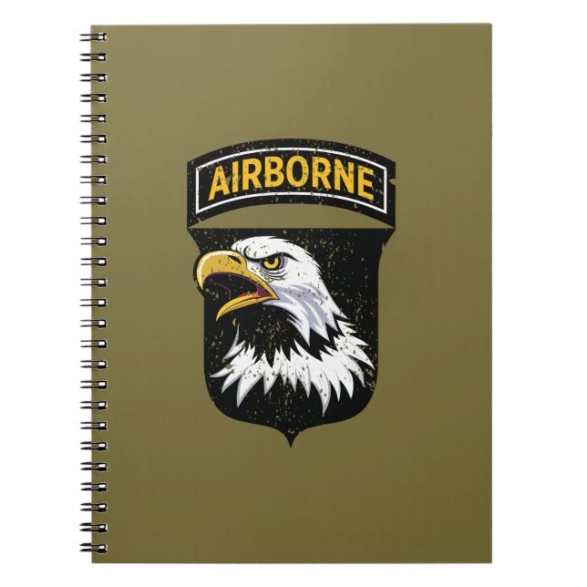 101:a flygburen division "Screaming Eagles" Grunge Anteckningsbok (Framsidan)