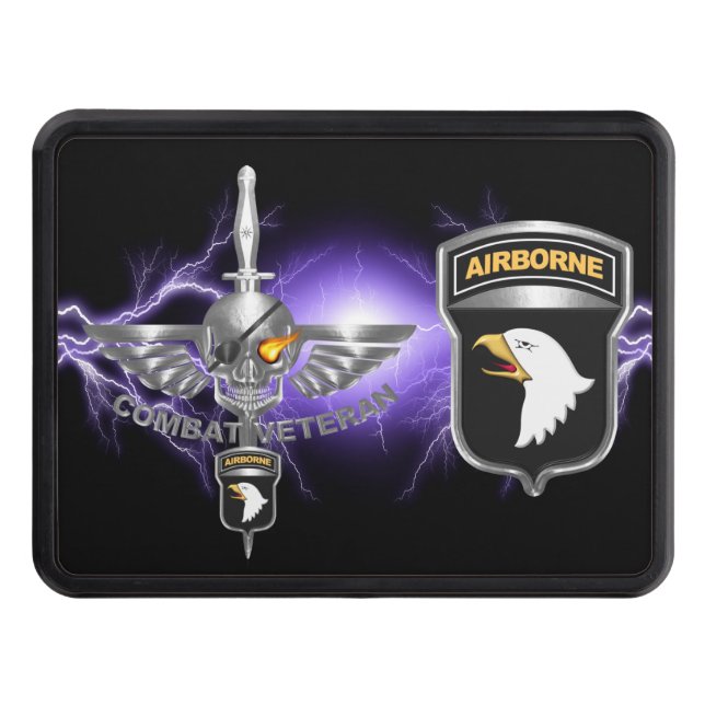 101:a flygburna divisionen Wicked Flaming Skull Hi Dragkroksskydd (Framsidan)