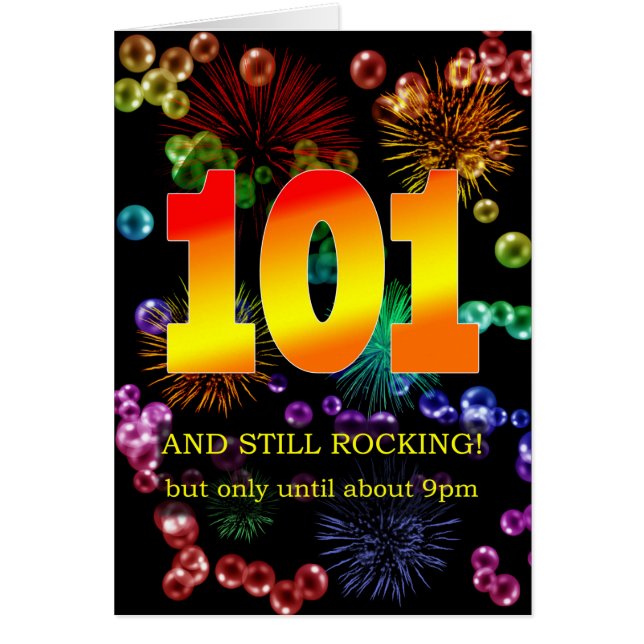 101:a födelsedag ännu hälsningskort (Framsidan)