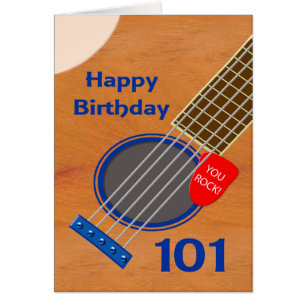 101:a födelsedagen Guitar Player-födelsedag Hälsningskort