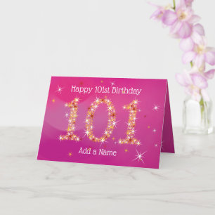 101:a födelsedagen - stjärnornas nummer - Rosa - 1 Kort