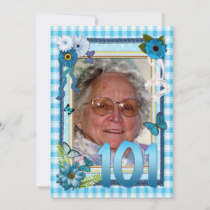 101:a fotot födelsedagsfest inbjudan