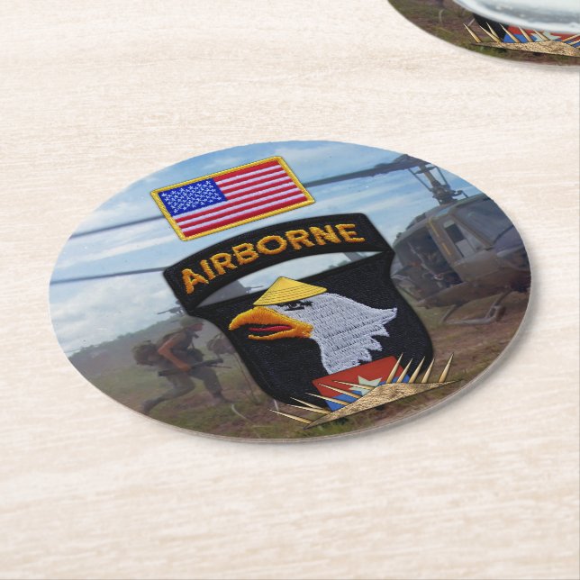 101:a luftburen skrikörn vietnam krig underlägg papper rund (Vinklad)