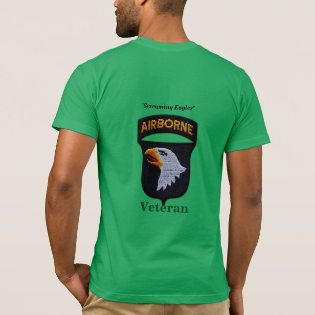 101:a luftburet divisionspatch skrikande örlar tee shirt (Baksida)