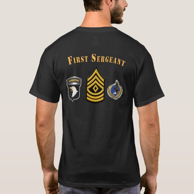 101:a luftburna divisionens fanjunkare t shirt (Baksida)