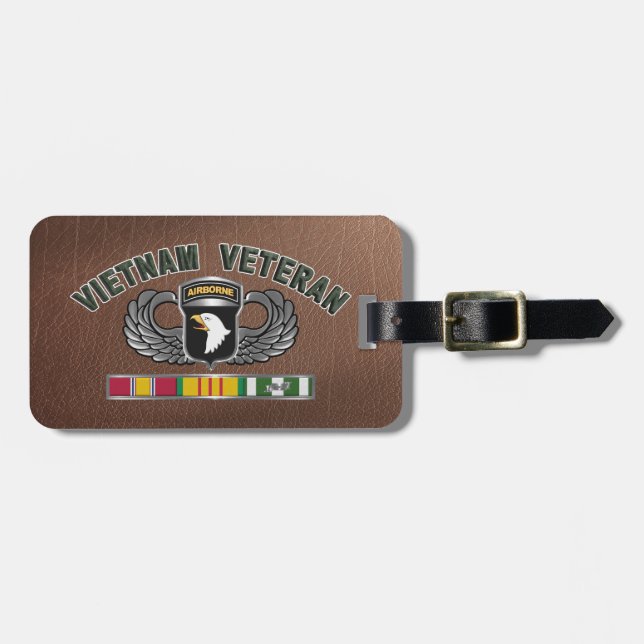 101:a luftburna divisionens Vietnamveteran Bagagebricka (Horisontell Framsida)