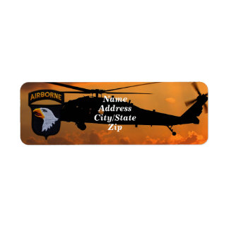 101:a luftburna skärande örnplåster returadress etikett