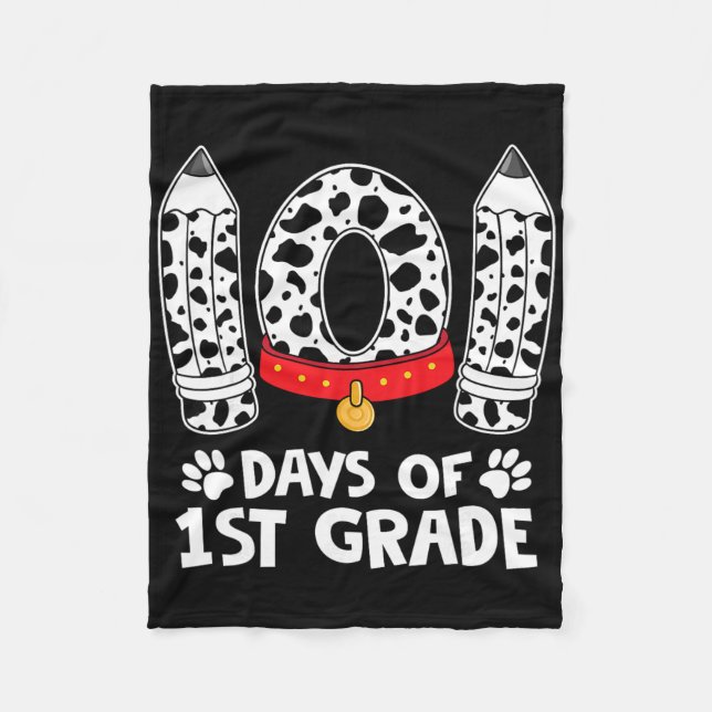 101 dagar av 1:a klass hund 100 dagar av skolan un fleecefilt (Framsidan)