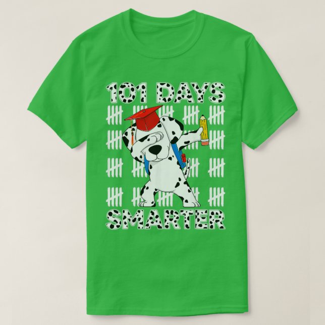 101 dagar med Dalmatien Hund 100 dagar smartare T Shirt (Design framsida)