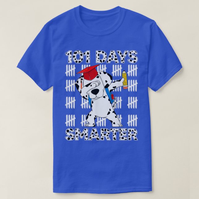 101 dagar med Dalmatien Hund 100 dagar smartare T Shirt (Design framsida)