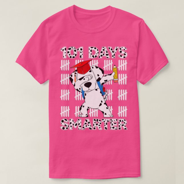 101 dagar med Dalmatien Hund 100 dagar smartare T Shirt (Design framsida)