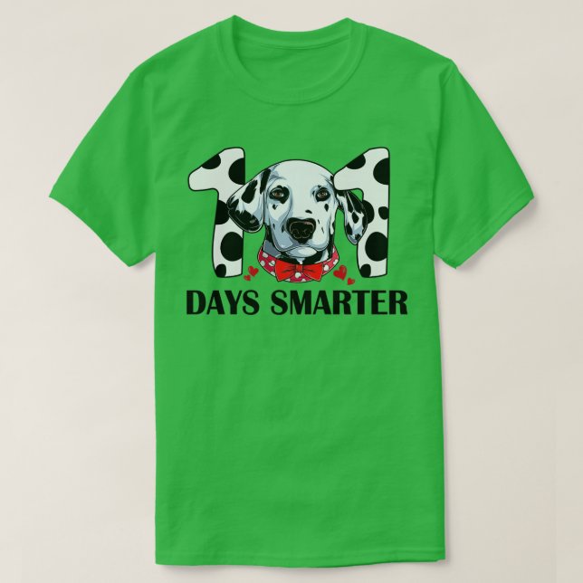 101 dagar med Dalmatien Hund 100 dagar smartare T Shirt (Design framsida)