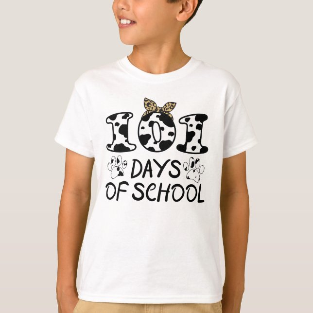 101 dagar med Dalmatien Leopard Hund Dalformation T Shirt (Framsida)