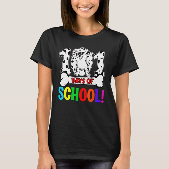 101 dagar med skoldoftande Dalformation Teacher Ki T Shirt (Framsida)