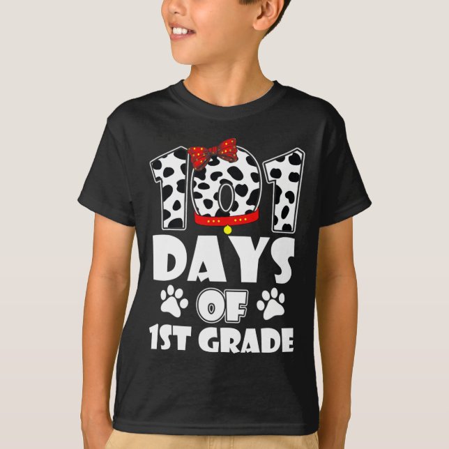 101 dagars skola 1:a Klass-Hund 100 dagar Smarter  T Shirt (Framsida)