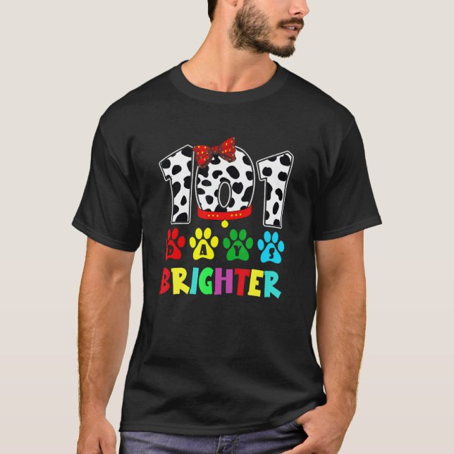 101 Days Brighter Dog 100th Days Smarter Teacher T Shirt (Framsida)