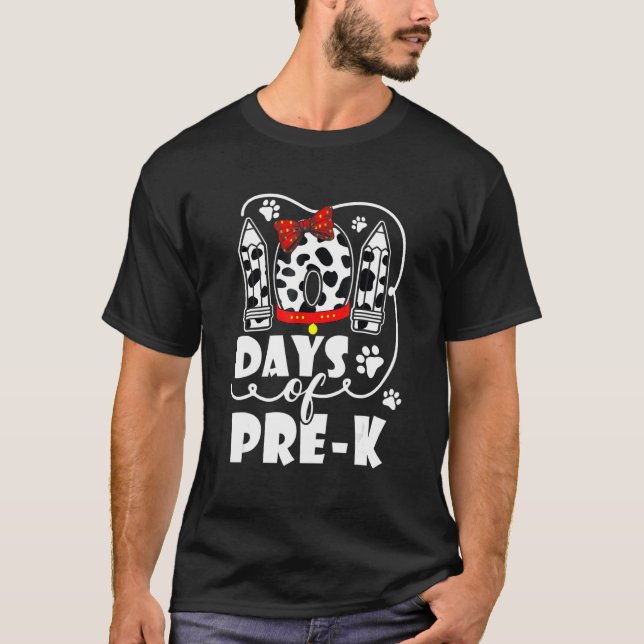 101 Days School Pre K Dog 100 Days Smarter Student T Shirt (Framsida)