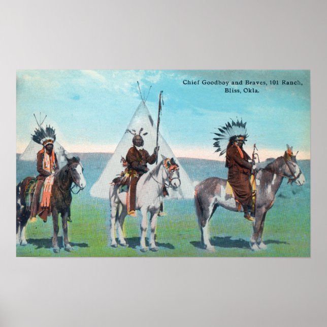 101 Ranch View of Chief Goodboy and Braves Poster (Framsidan)