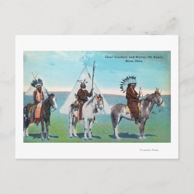 101 Ranch View of Chief Goodboy and Braves Vykort (Framsida)