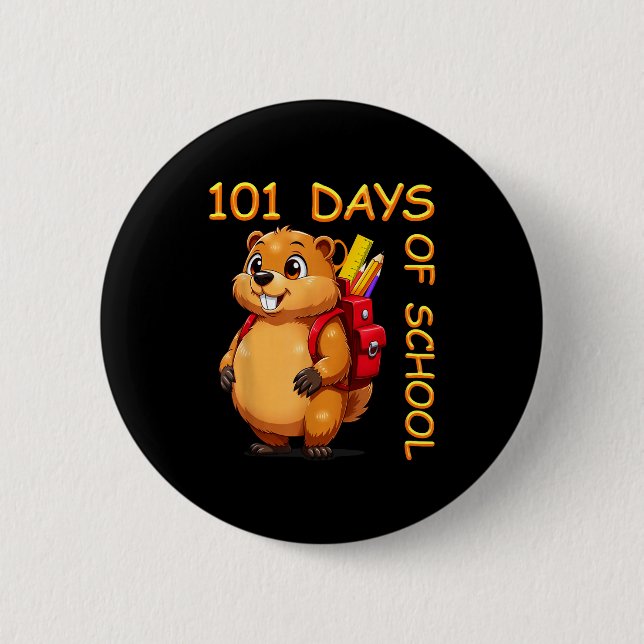 101 skoldagar Dabba Groundhog Rolig lärare Knapp (Framsida)