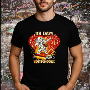 101 Skoldagar Musik Hund – Söt Dalmatiner T Shirt