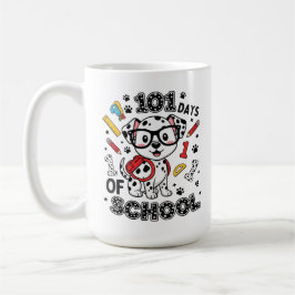 101 Skoldagar Söt Hund Tillbaka till Skolan Kaffemugg