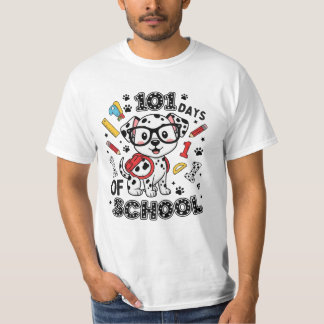 101 Skoldagar Söt Hund Tillbaka Till Skolan T Shirt