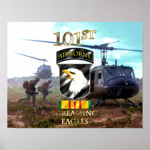 101. Vietnam för luftburen uppdelning veteran v2 Poster