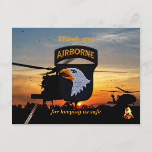 101st ABN DIV luftburna skrikande örnar vets lapp Vykort