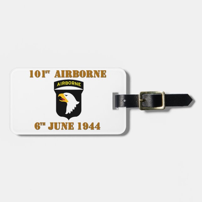 101st Airborne D-Day Normandy Bagagebricka (Horisontell Framsida)