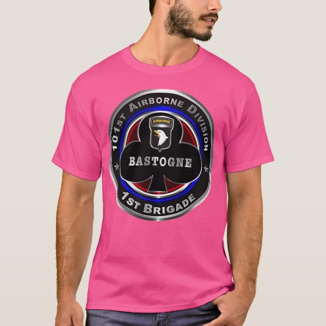 101St Airborne Division 1St Brigade Bastogne T Shirt (Framsida)