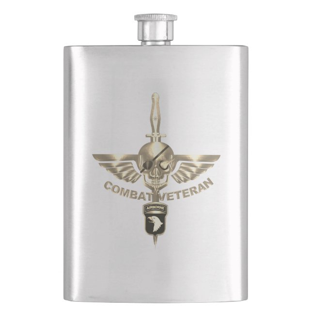 101st Airborne Division ”Combat Veteran” fältflask Fickplunta (Framsidan)