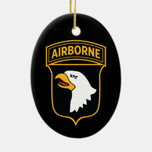 101st Airborne Division - Militärpatch Insignia Julgransprydnad Keramik