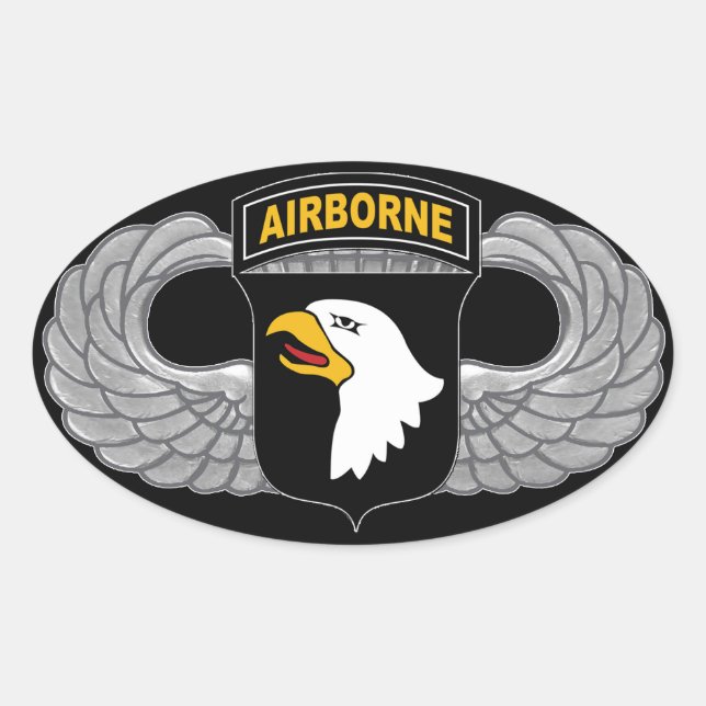 101st Airborne Division ’Screaming Eagles’ Ovalt Klistermärke (Framsida)