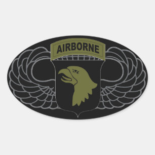 101st Airborne Division ’Screaming Eagles’ SUBDUED Ovalt Klistermärke