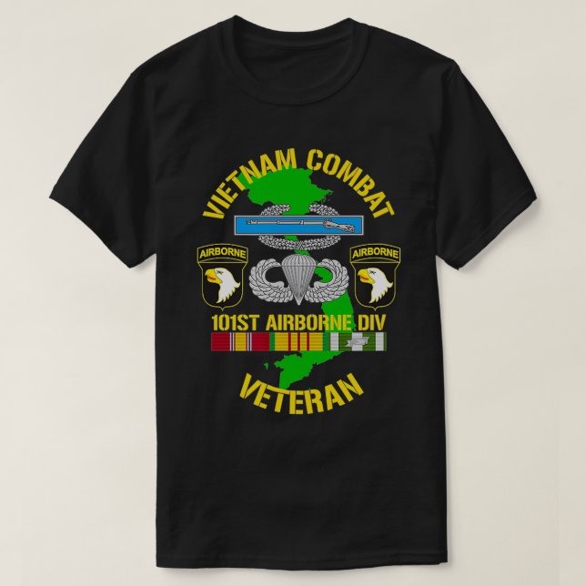 101st Airborne Division - Vietnam Combat Veteran T Shirt (Design framsida)
