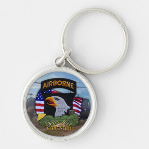 101st airborne division vietnam veterans Keychain Rund Silverfärgad Nyckelring