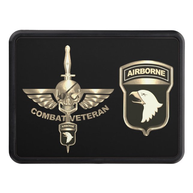 101st Airborne Division Wicked Flaming Skull Hitch Dragkroksskydd (Framsidan)