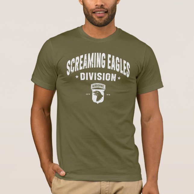101st Airborne "Screaming Eagles" Division Grunge T Shirt (Framsida)