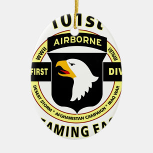 101ST LUFTBUREN UPPDELNING "SKRIKIGA ÖRNAR " JULGRANSPRYDNAD KERAMIK