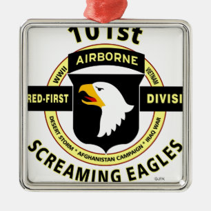 101ST LUFTBUREN UPPDELNING "SKRIKIGA ÖRNAR " JULGRANSPRYDNAD METALL