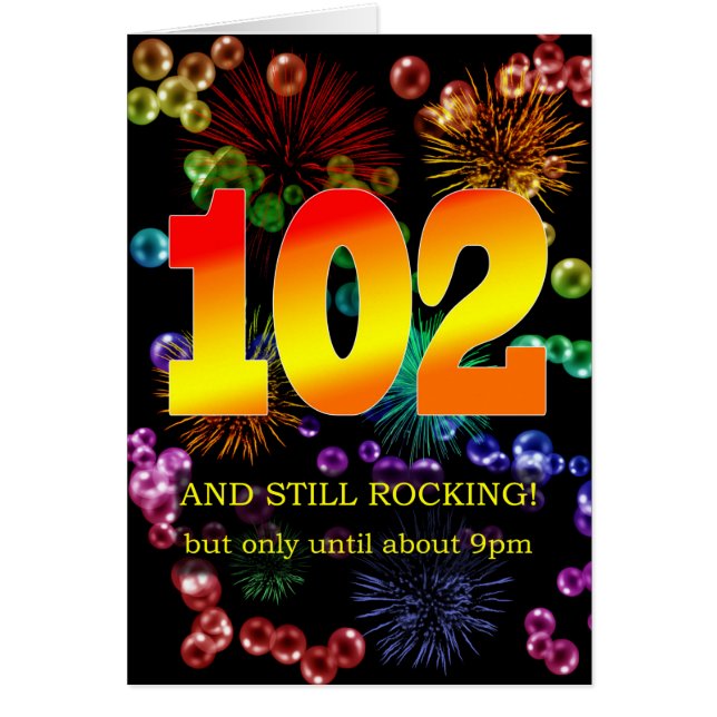 102:a födelsedag fortfarande hälsningskort (Framsidan)