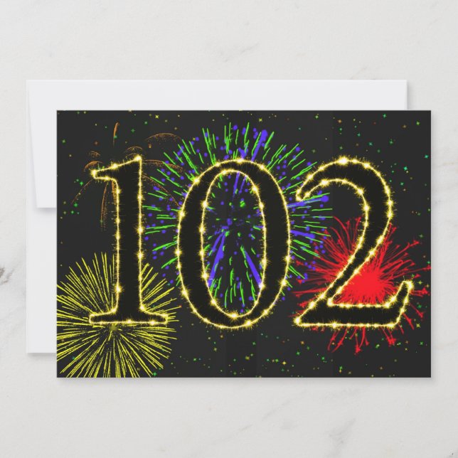 102:a födelsedagsfestens inbjudan (Framsida)