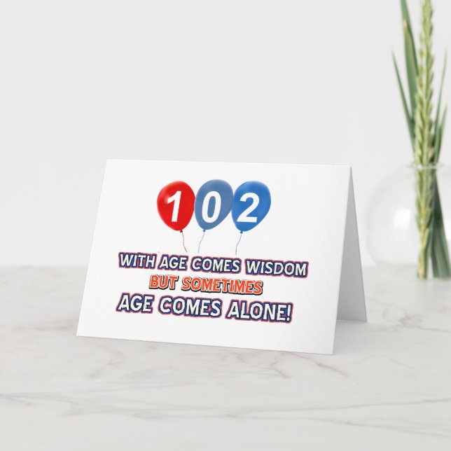 102 år gammal visdom-födelsedagskalender kort (Framsida)