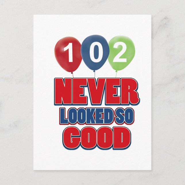 102-årig födelsedagskalender vykort (Framsida)