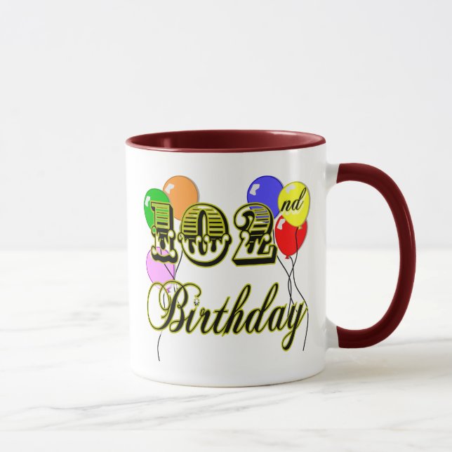 102. Födelsedag med ballonger Mugg (Höger)